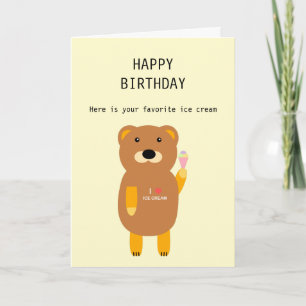 Zomerthema Funny Beer Ice Cream Happy Birthday Kaart