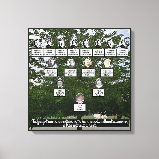 Zomertijd Family Tree Four Generations Canvas Art Afdruk (Voorkant)
