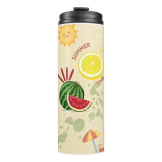 Zomertijd fruit tumbler | Leuke citroen en waterme Thermosbeker