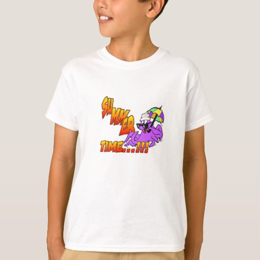 zomertijd Octupus Kinder T-shirt (Voorkant)