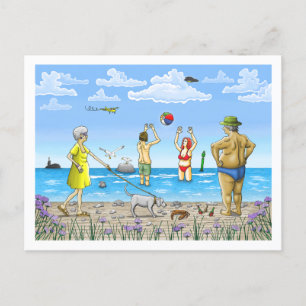 Zomertijd op het strand briefkaart