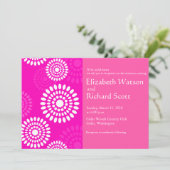 Zomertijd roze bruiloft uitnodiging (Staand voorkant)