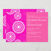 Zomertijd roze bruiloft uitnodiging (Voorkant / Achterkant)