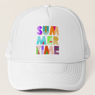 Zomertijd Typografie Grafisch Trucker Hat Pet