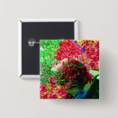 zomertijd vierkante button 5,1 cm (Voorkant /achterkant)