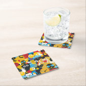 zomertijd vierkante kartonnen onderzetter (Insitu)