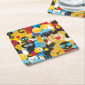 zomertijd vierkante kartonnen onderzetter (Schuin)