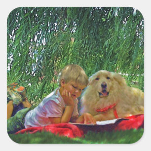 zomertijd vierkante sticker