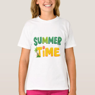 Zomertijd - Zomertijd met palmboom en zon T-shirt