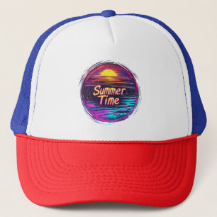 Zomertijd - Zonsondergang voor de zomer Trucker Pet