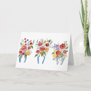 Zomertrio- Bloemen 5x7 Blank Wenskaart Kaart