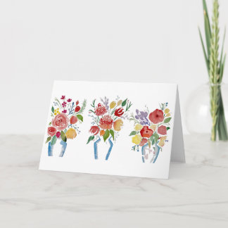 Zomertrio- Bloemen 5x7 Blank Wenskaart Kaart
