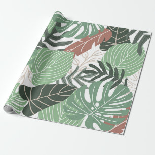 Zomertropische bladeren naadloos patroon cadeaupapier