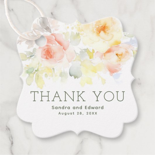 Zomertuin Bloemen Boho Elegant Dank u Bedankjes Labels (Voorkant)