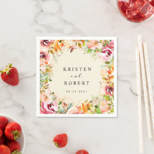 Zomertuin Bloemen Elegante bruiloft Servet