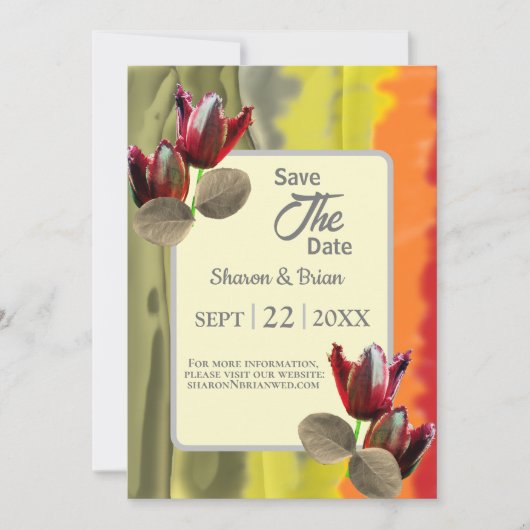 Zomertuin Bloementulp Save-the-Date Kaart (Voorkant)
