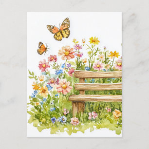 Zomertuin met vlinders briefkaart