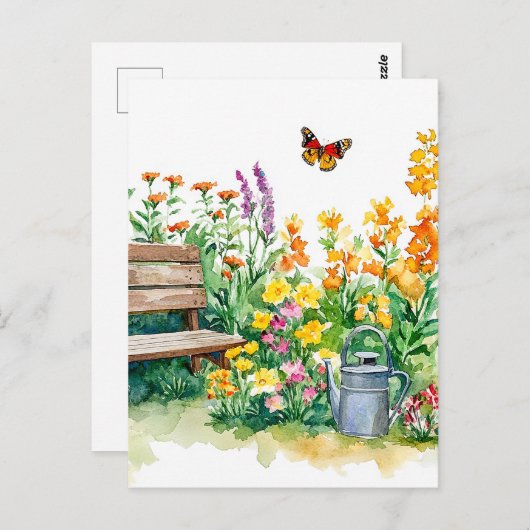 Zomertuin met vlinders briefkaart (Voorkant / Achterkant)