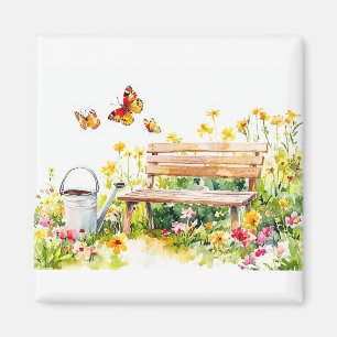 Zomertuin met vlinders magneet