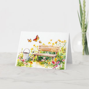 Zomertuin met vlinders notitiekaartje