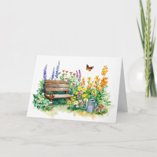 Zomertuin met vlinders notitiekaartje