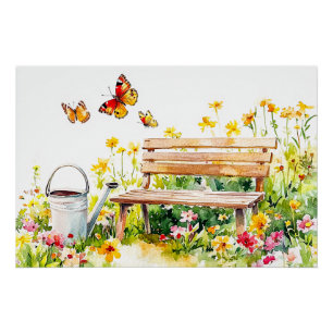 Zomertuin met vlinders perfect poster