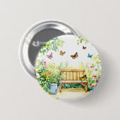 Zomertuin met vlinders ronde button 5,7 cm (Voorkant /achterkant)