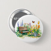 Zomertuin met vlinders ronde button 5,7 cm (Voorkant /achterkant)