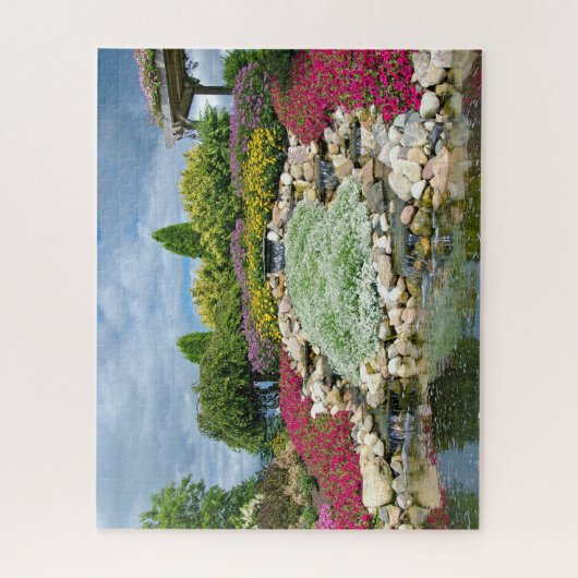 zomertuin met watervallen legpuzzel (Verticaal)
