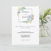 Zomertuin Waterverf Bloemenbruiloft Kaart (Staand voorkant)