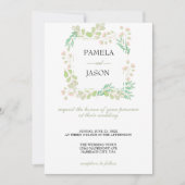 Zomertuin Waterverf Bloemenbruiloft Kaart (Voorkant)