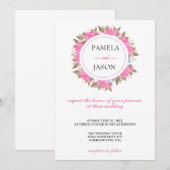 Zomertuin Waterverf Bloemenbruiloft Kaart (Voorkant / Achterkant)