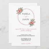 Zomertuin Waterverf Bloemenbruiloft Kaart (Voorkant / Achterkant)