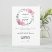 Zomertuin Waterverf Bloemenbruiloft Kaart (Staand voorkant)