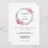 Zomertuin Waterverf Bloemenbruiloft Kaart (Voorkant / Achterkant)