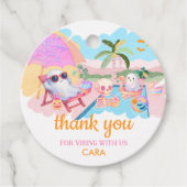 ZomerTussen Halloween Pool Verjaardag Ronde Bedankjes Labels (Voorkant)