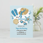 Zomeruitnodiging met Schelpen Kaart (Staand voorkant)