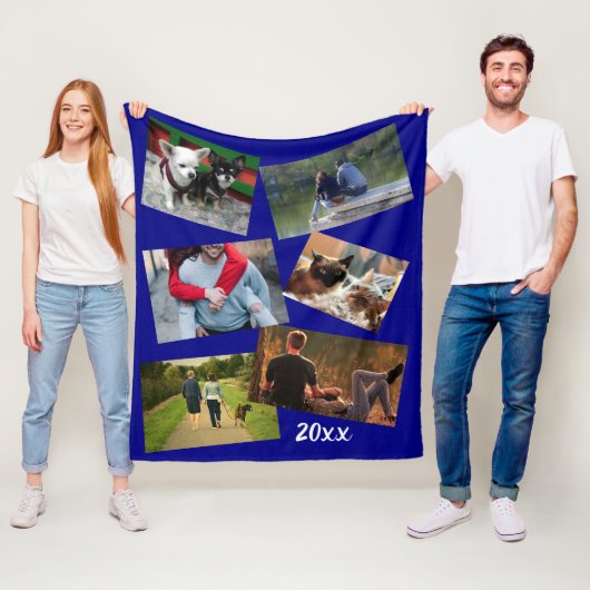zomervakantie 20xx DIY-fotomarine Fleece Deken (In situ)
