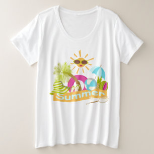 zomervakantie die zonlicht glimlacht in zonnebrill grote maat t-shirt