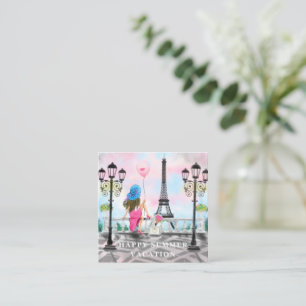 Zomervakantie Kaart Paris Eiffeltoren Frankrijk Notitiekaartje