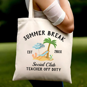 Zomervakantie Leraar Off Duty Einde van het school Tote Bag