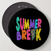 Zomervakantie Leraren Leven Leopard Bolt Vakantie  Ronde Button 6,0 Cm (Voorkant /achterkant)