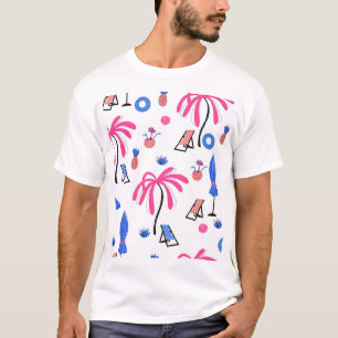 Zomervakantie: Palmbomen Ananas Patroon T-shirt