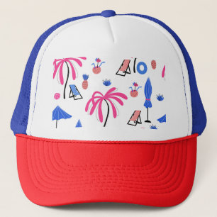 Zomervakantie: Palmbomen Ananas Patroon Trucker Pet