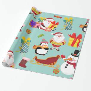 Zomervakantie Santa Sleigh Kerstmis Cadeaupapier