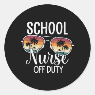 Zomervakantie School Einde Schooljaar Schoolverple Ronde Sticker