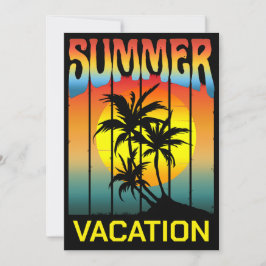 ZOMERVAKANTIE STRAND PALMBOOM ZONSONDERGANG KAART
