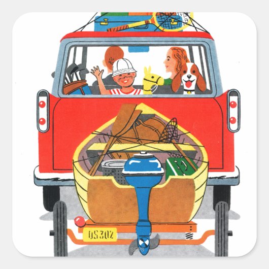 zomervakantie vierkante sticker (Voorkant)
