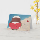 Zomervakantie Wenskaart Kaart (Gele Bloem)