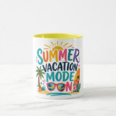 Zomervakantiemodus Aan T-shirt | Kleurrijk Tropisc Mok (Midden)